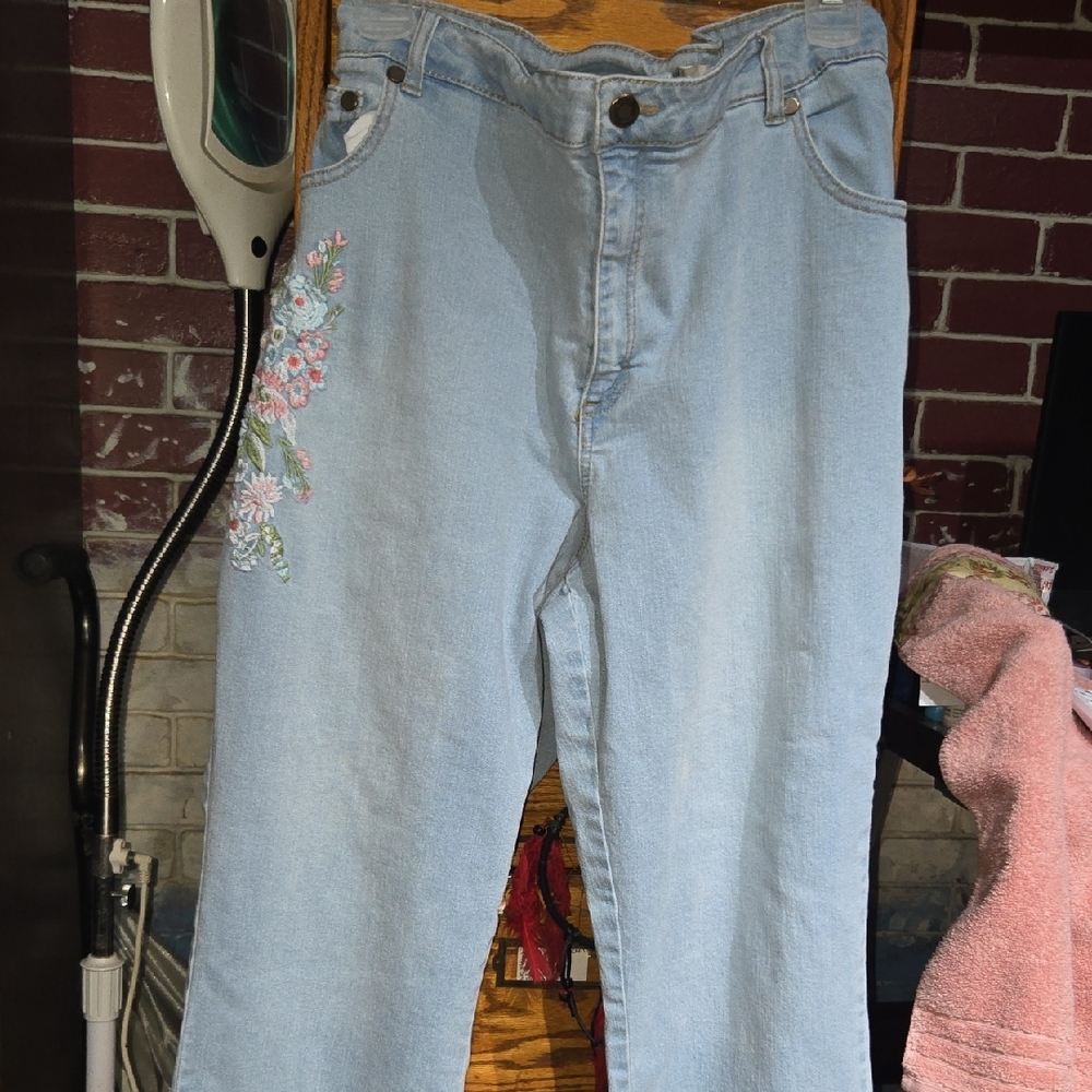 Woman Within Light Wash High-Rise Jeans - Picture 2 of 6